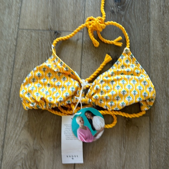 RHODE Other - NWT Yellow Patterns String Bikini Top Size L